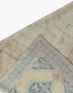 Vintage Circa 1940 Turkish Oushak Rug, Hand-Knotted Wool, 4'7 x 7'5