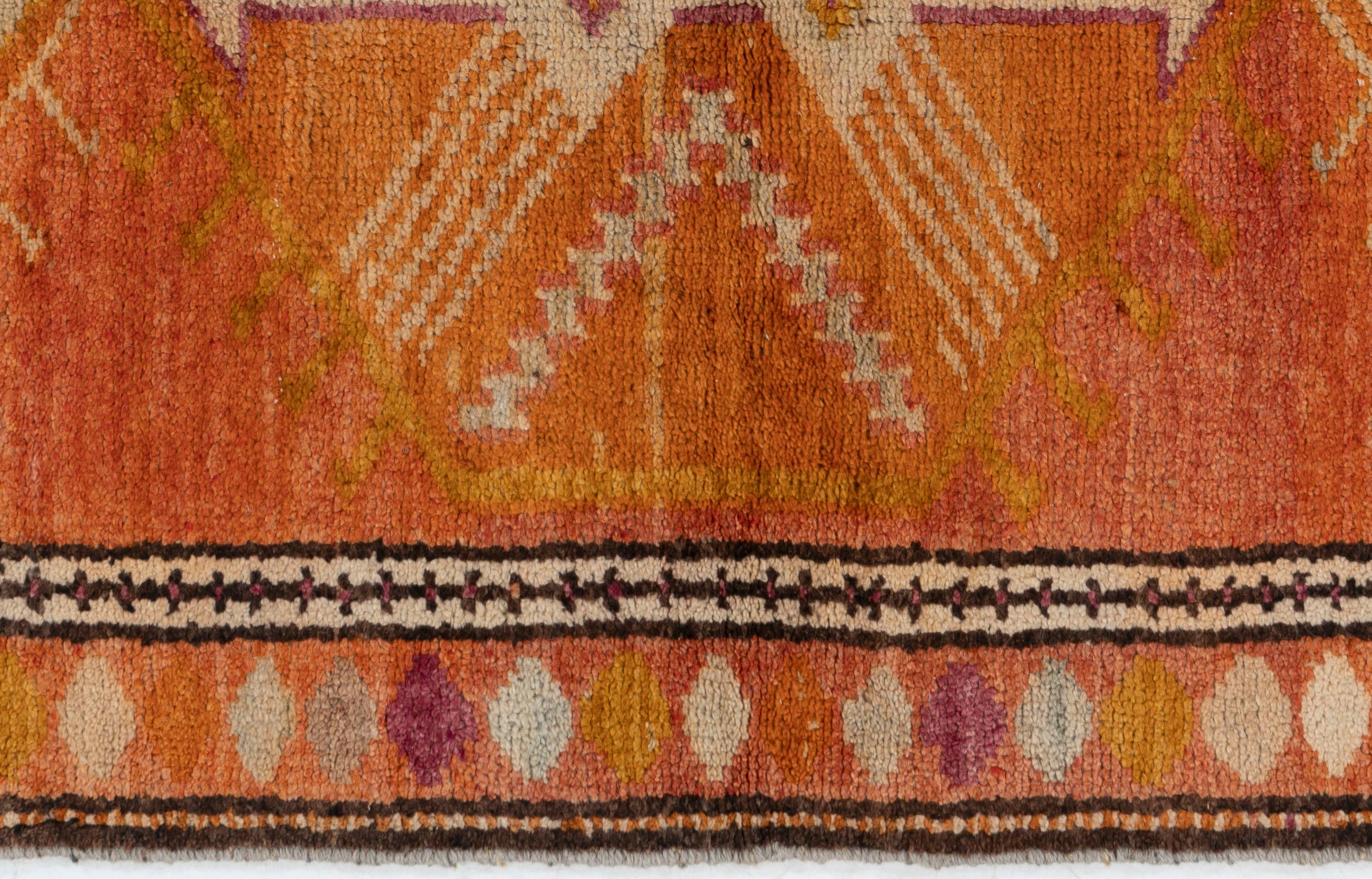Türkischer Oushak-Läufer im Vintage-Stil, um 1940, 2'11 x 14'7 cm (Handgeknüpft) im Angebot