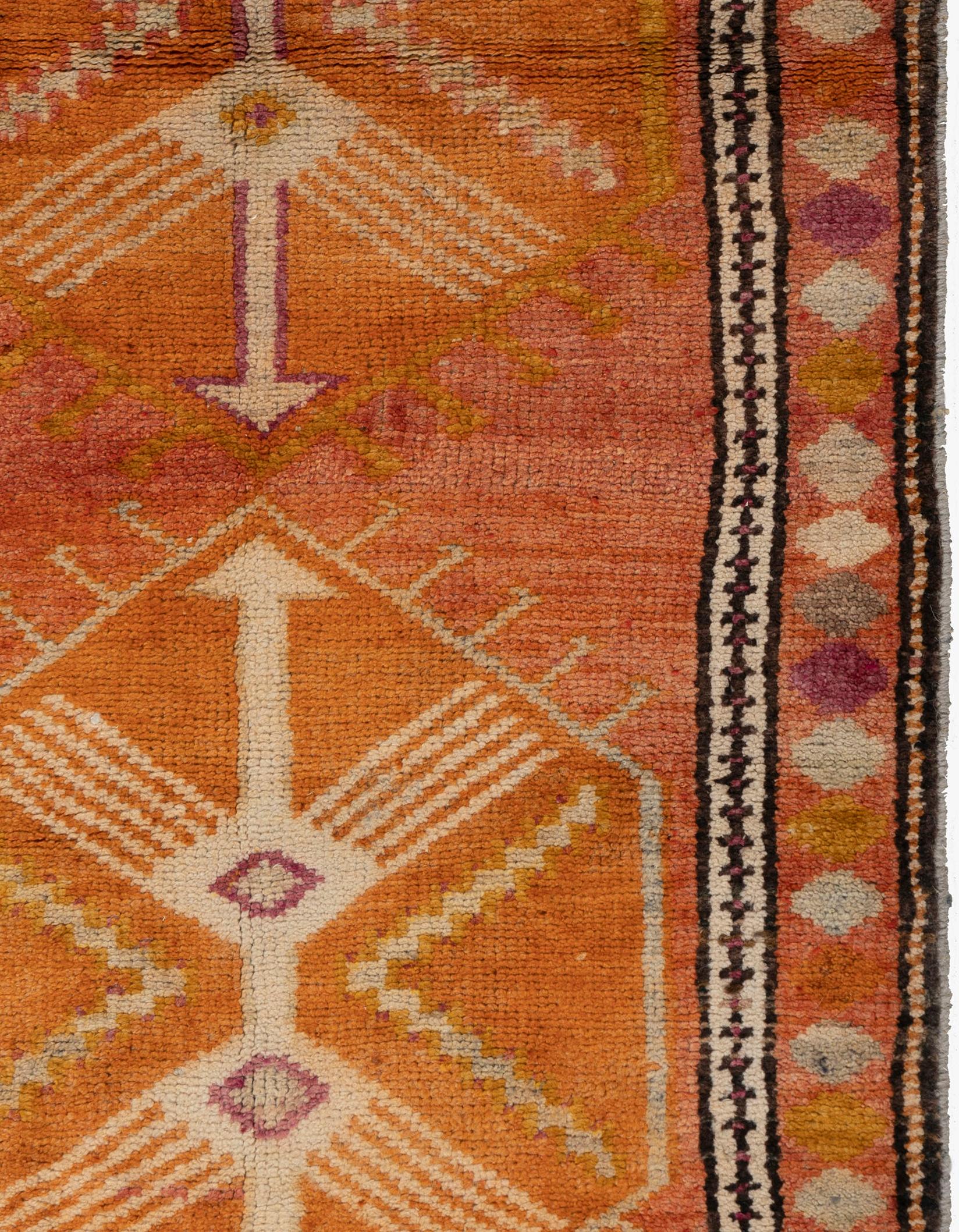 Türkischer Oushak-Läufer im Vintage-Stil, um 1940, 2'11 x 14'7 cm im Angebot 2