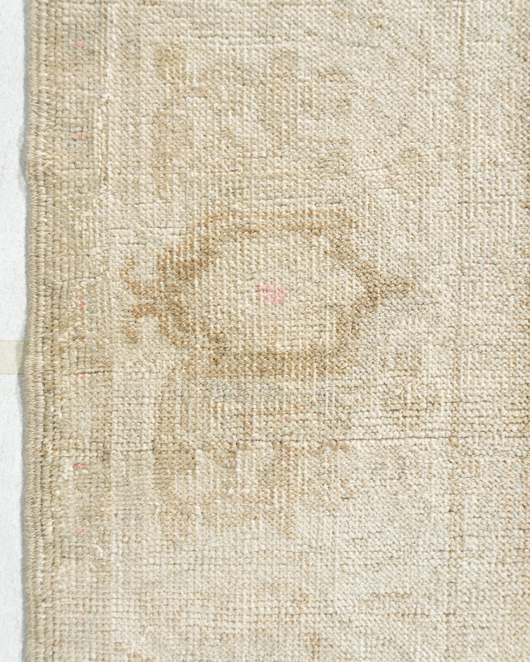 Vintage Circa 1940 Turkish Oushak Taupe Ivory Area Rug 4'7 x 7' For Sale 4