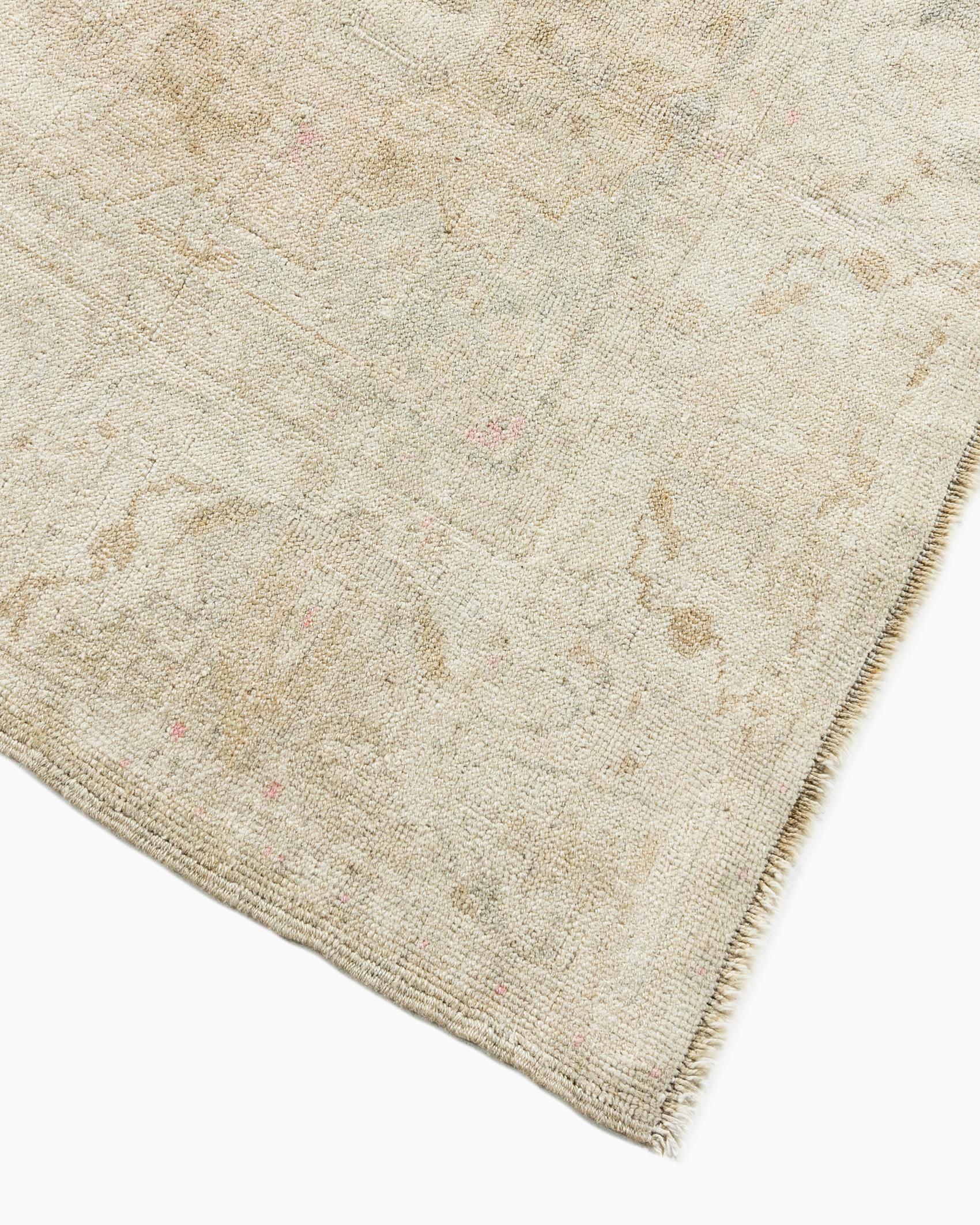 Vintage Circa 1940 Turkish Oushak Taupe Ivory Area Rug 4'7 x 7' For Sale 8