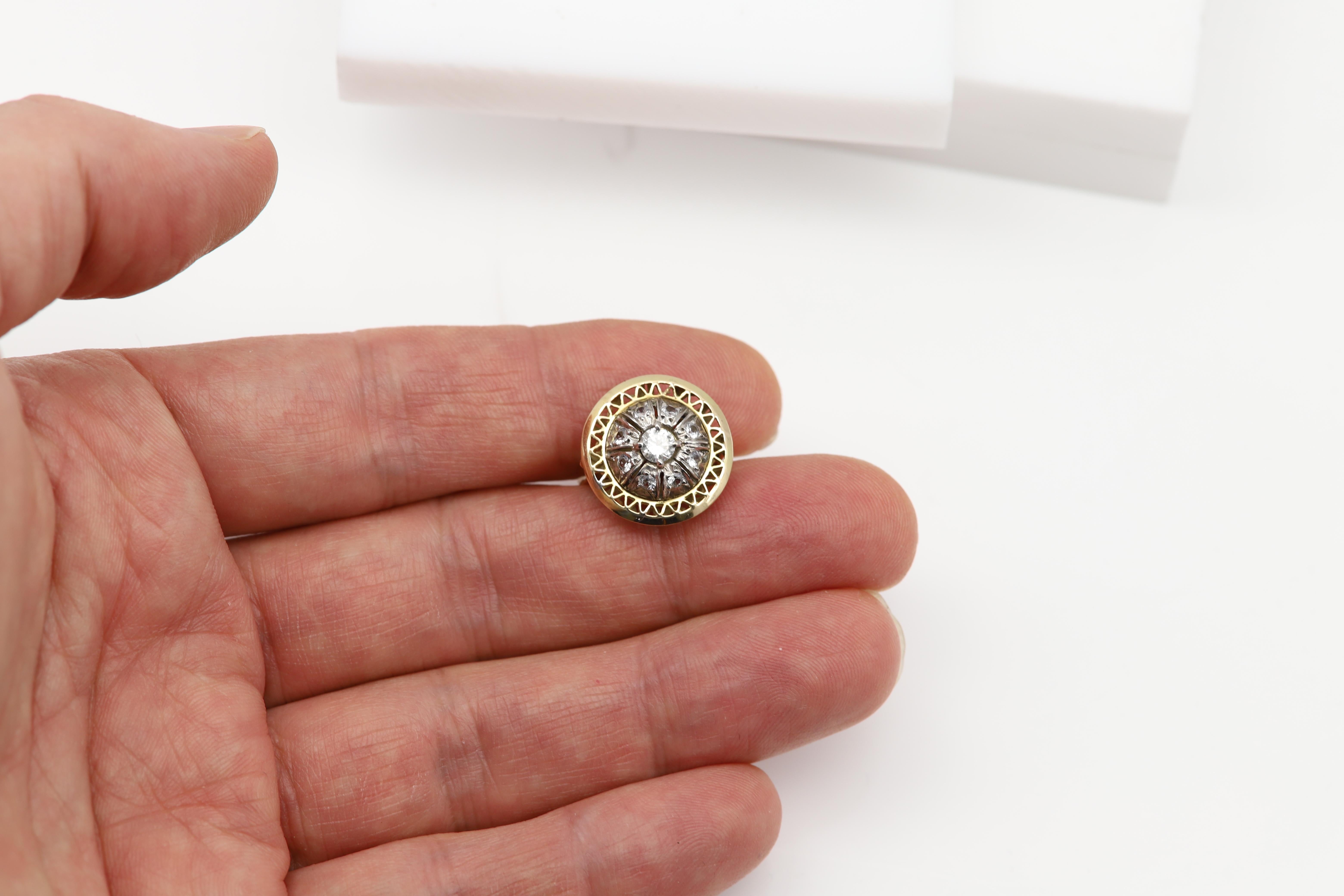 CIRCA 1940er Jahre Diamantring 14 Karat Gold Fingergröße 4 im Zustand „Gut“ im Angebot in Brooklyn, NY