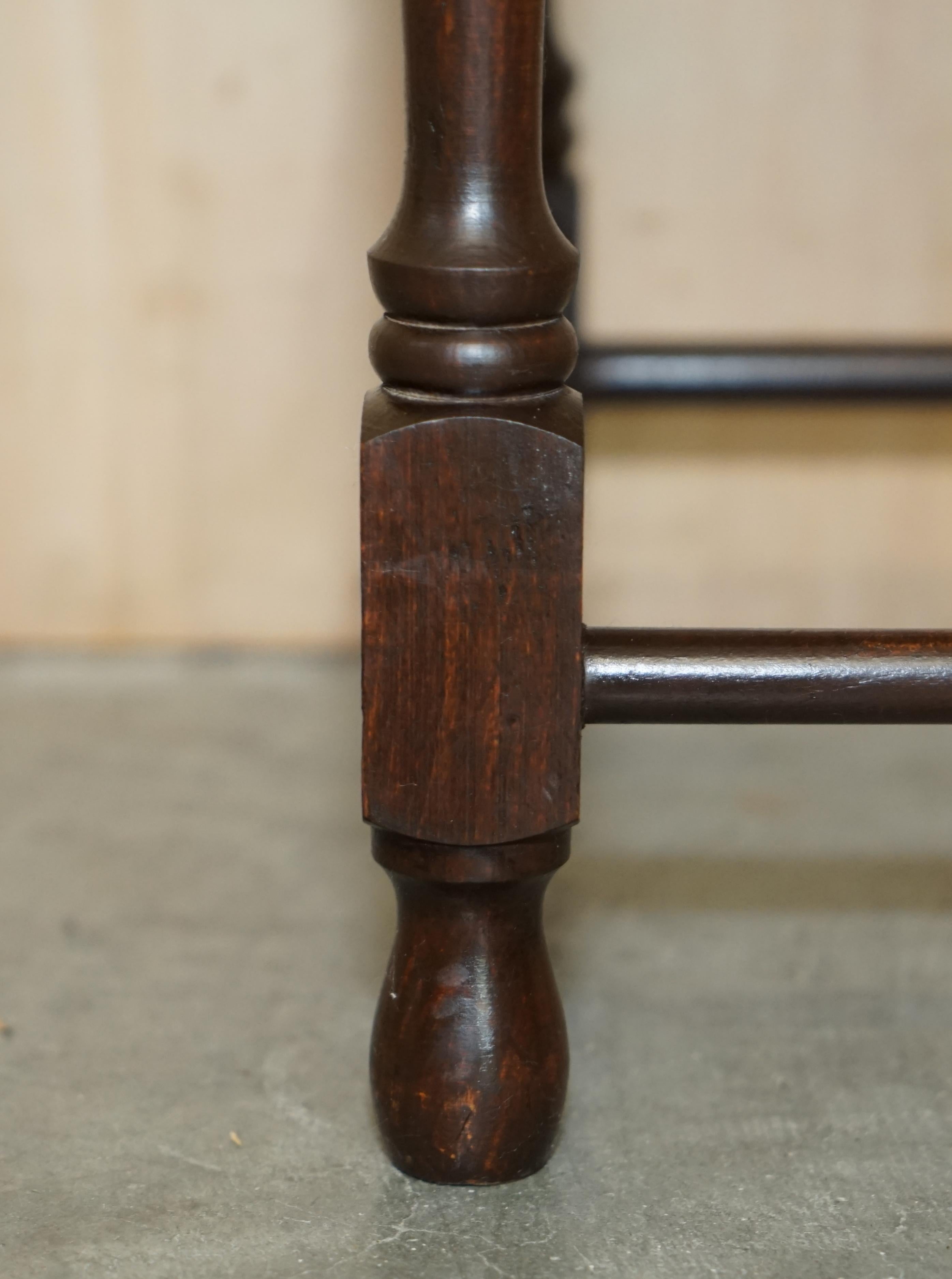 VINTAGE CIRCA 1940er Jahre DUTCH BENCH STOOL MIT ROPE WOVEN RUSH Style SEAT im Angebot 1