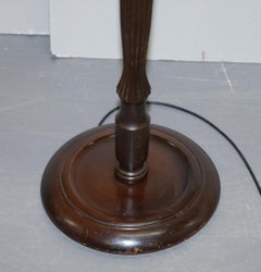 Vintage circa 1940s Free Standing Floor Lamp with Mahogany Frame & Period Shade