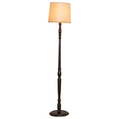 Vintage circa 1940s Free Standing Floor Lamp with Mahogany Frame & Period Shade