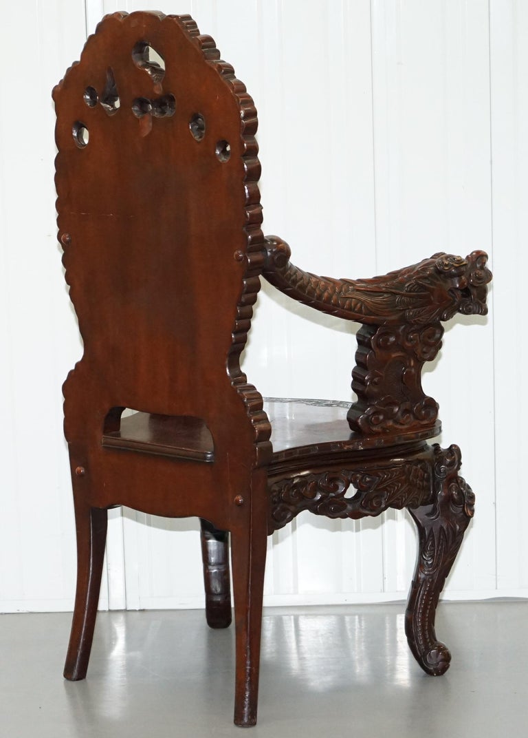 Vintage circa 1940s Japanese Export Dragon Throne Armchair ...