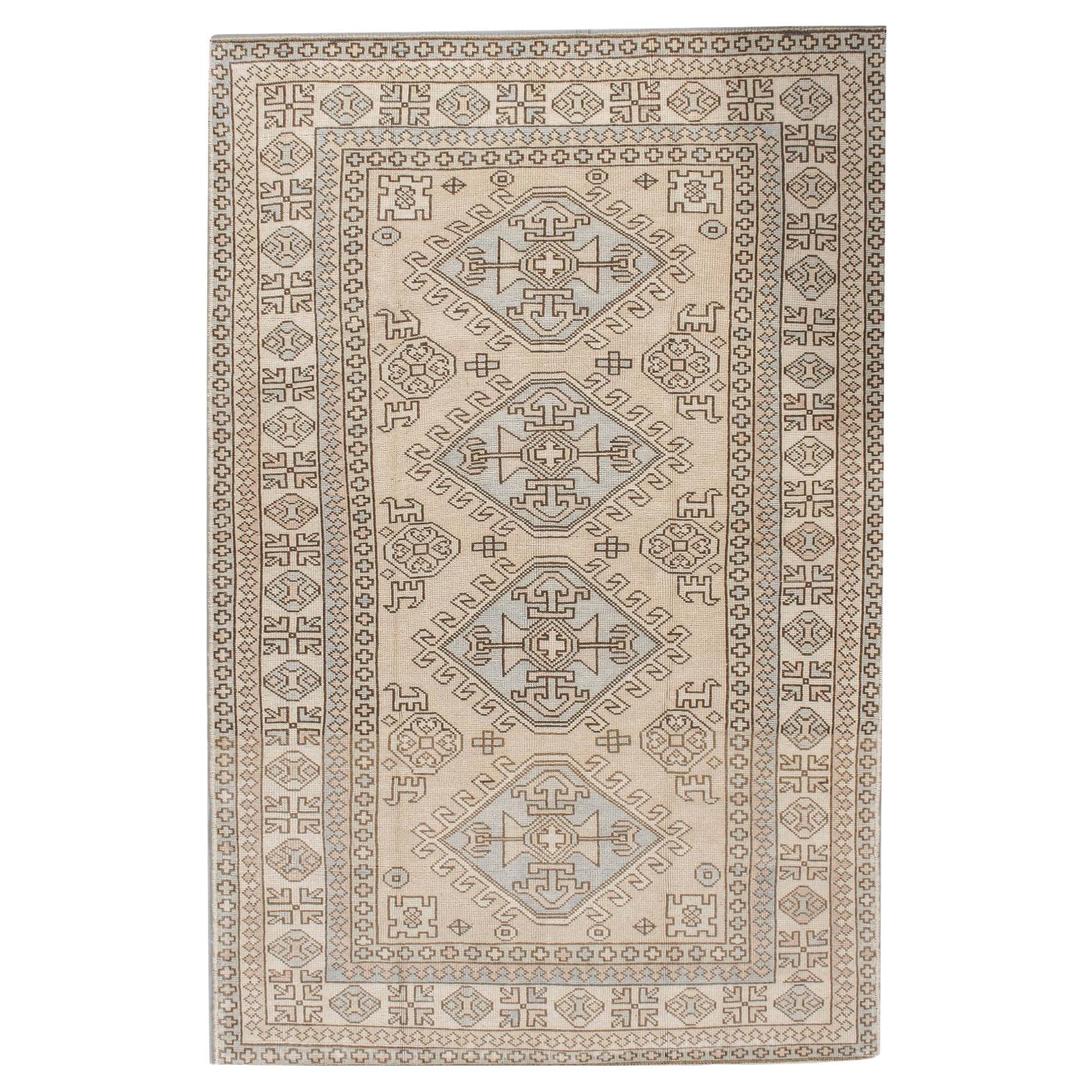 Vintage Circa 1940Turkish Oushak Rug  5' x 6'8
