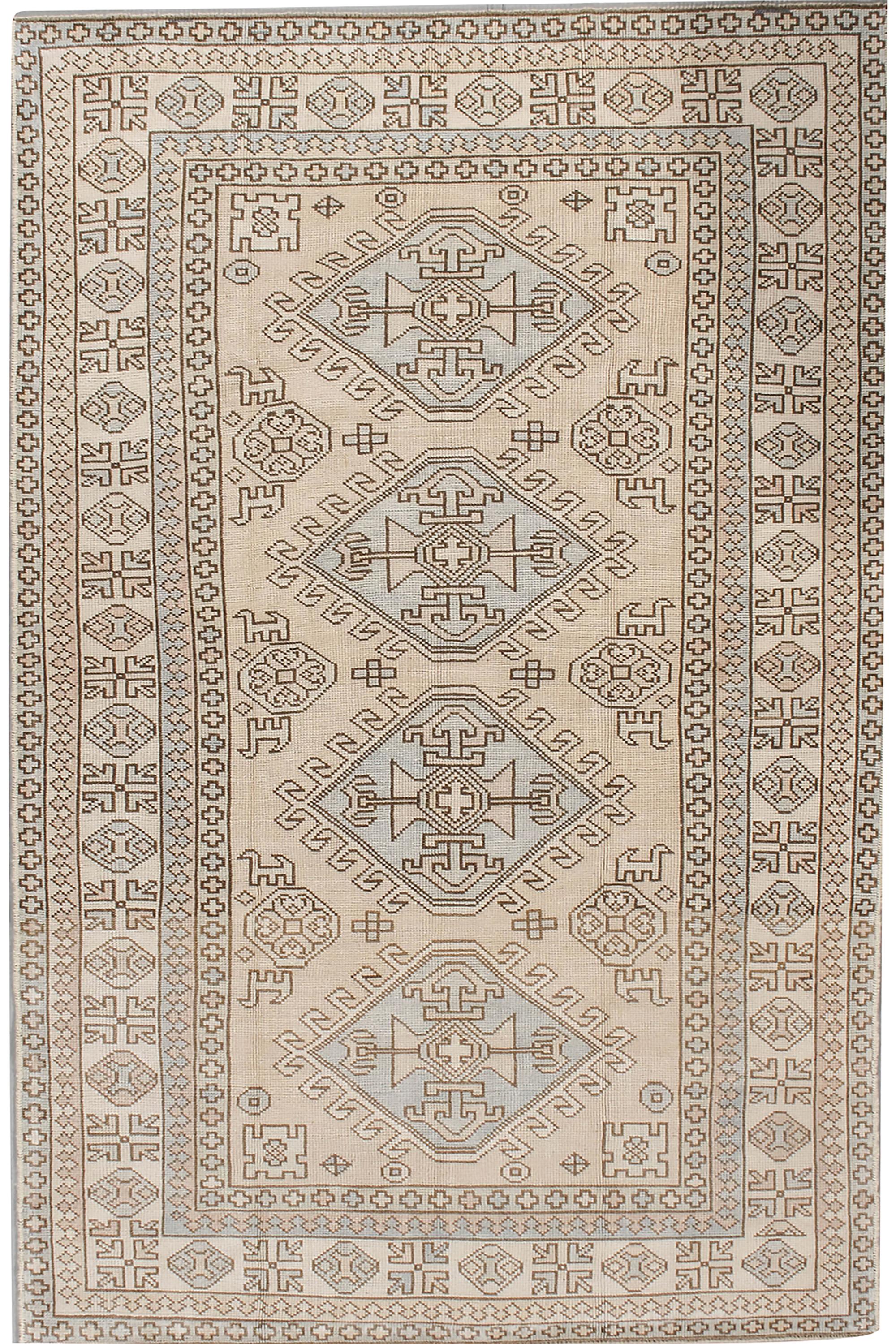 Tappeto turco Oushak d'epoca CIRCA 1940  5' x 6'8 in vendita