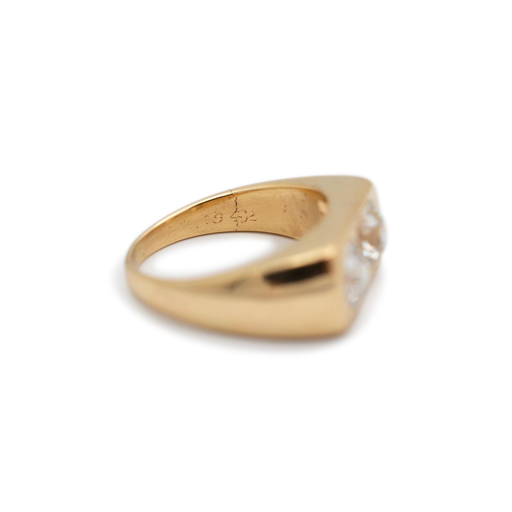 Vintage Circa 1942 Cartier Verlobungsring aus 14 Karat Gelbgold mit alteuropäischem Diamanten 1