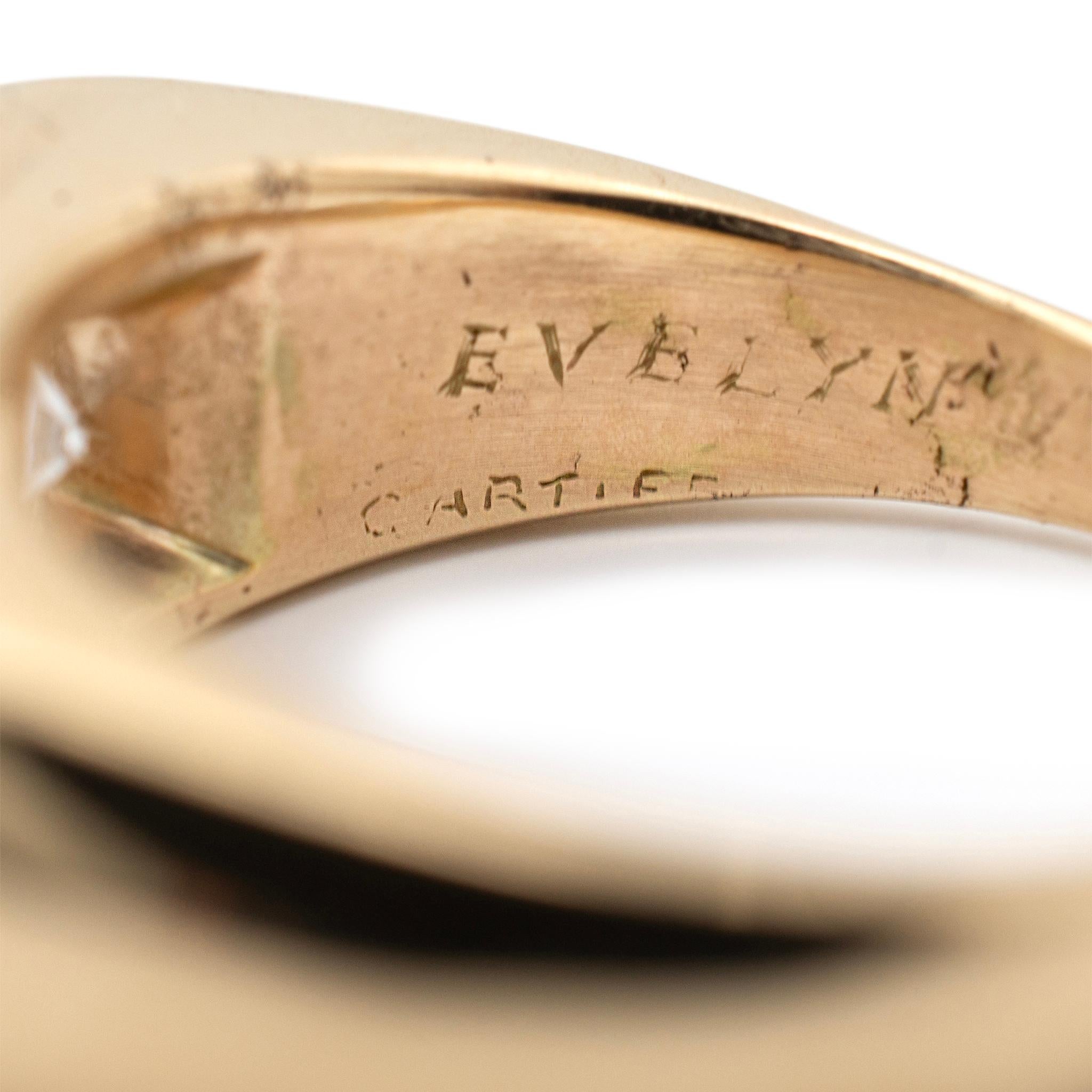 Vintage Circa 1942 Cartier Verlobungsring aus 14 Karat Gelbgold mit alteuropäischem Diamanten 2