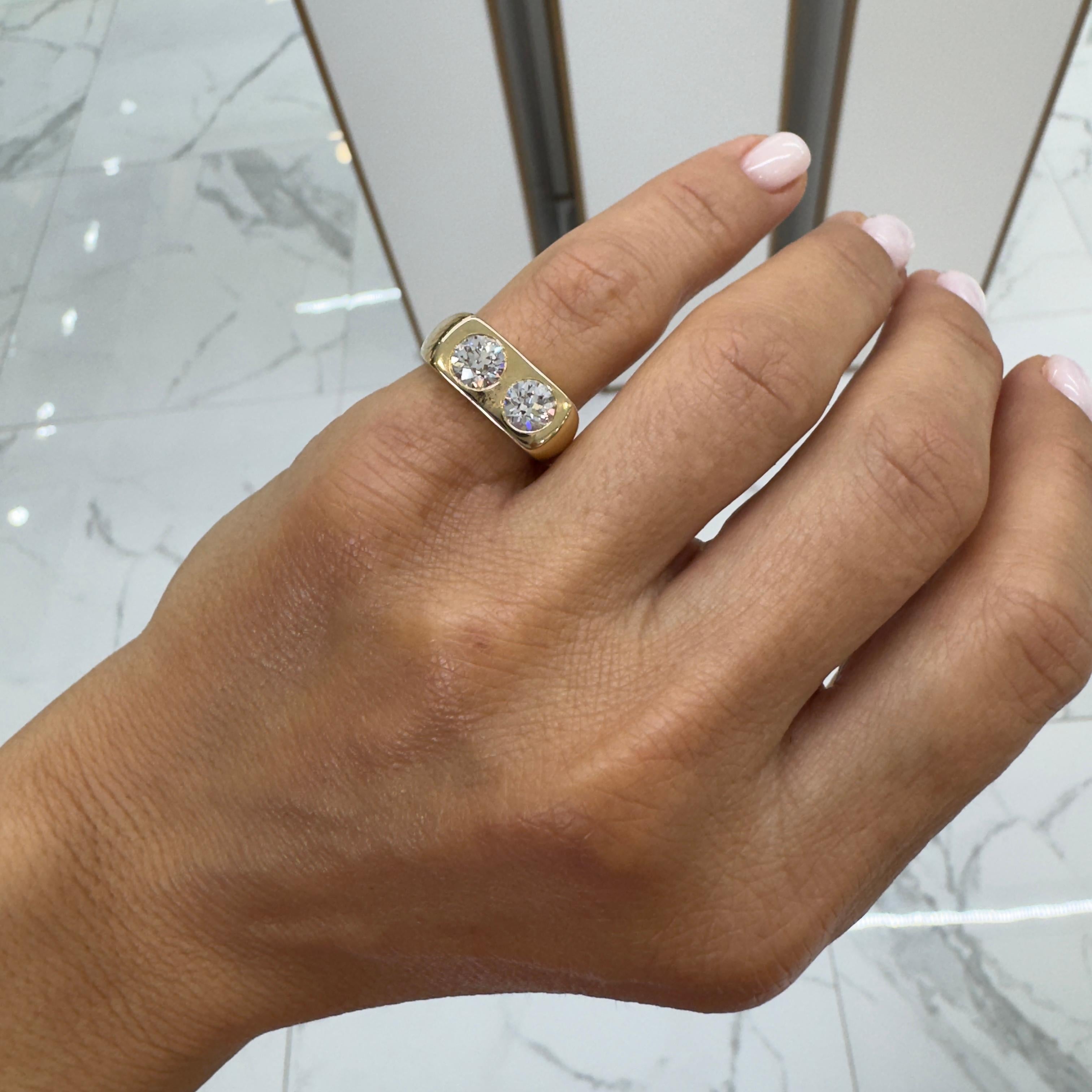 Vintage Circa 1942 Cartier Verlobungsring aus 14 Karat Gelbgold mit alteuropäischem Diamanten 3