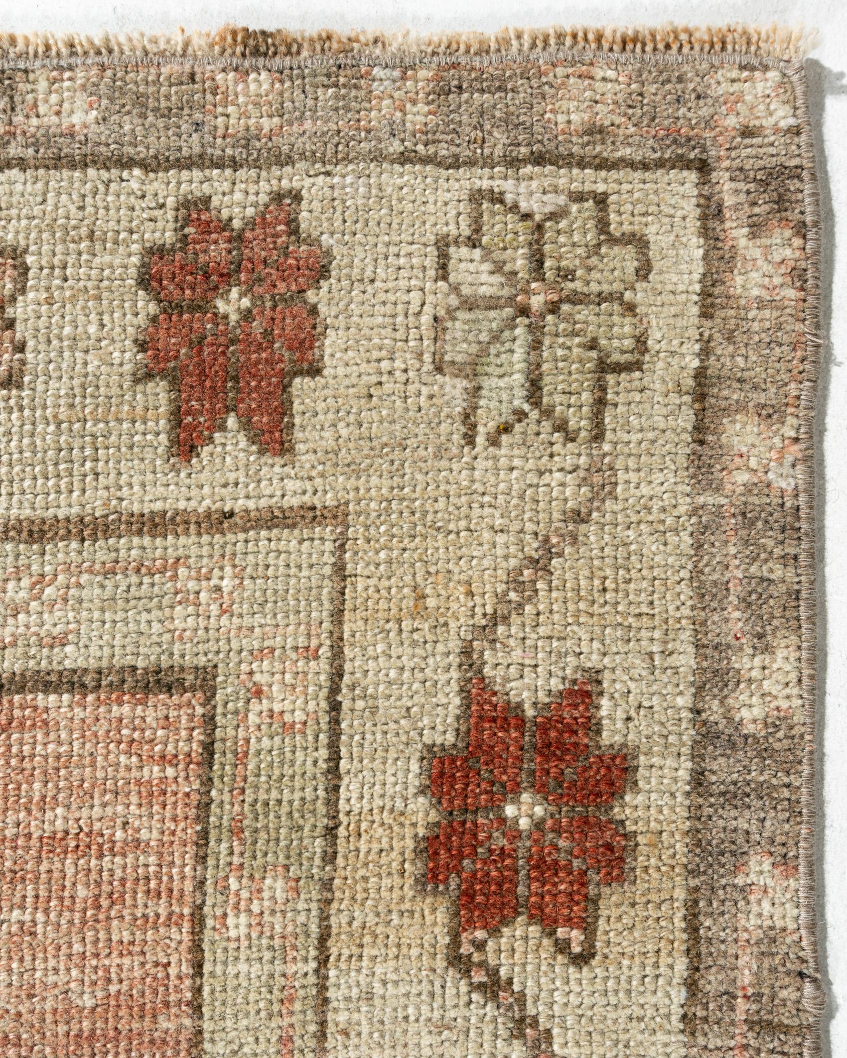 Vintage Circa 194Turkish Oushak Hand Knotted Wool Runner, Terracotta, 5'1 x 11'9 For Sale 6