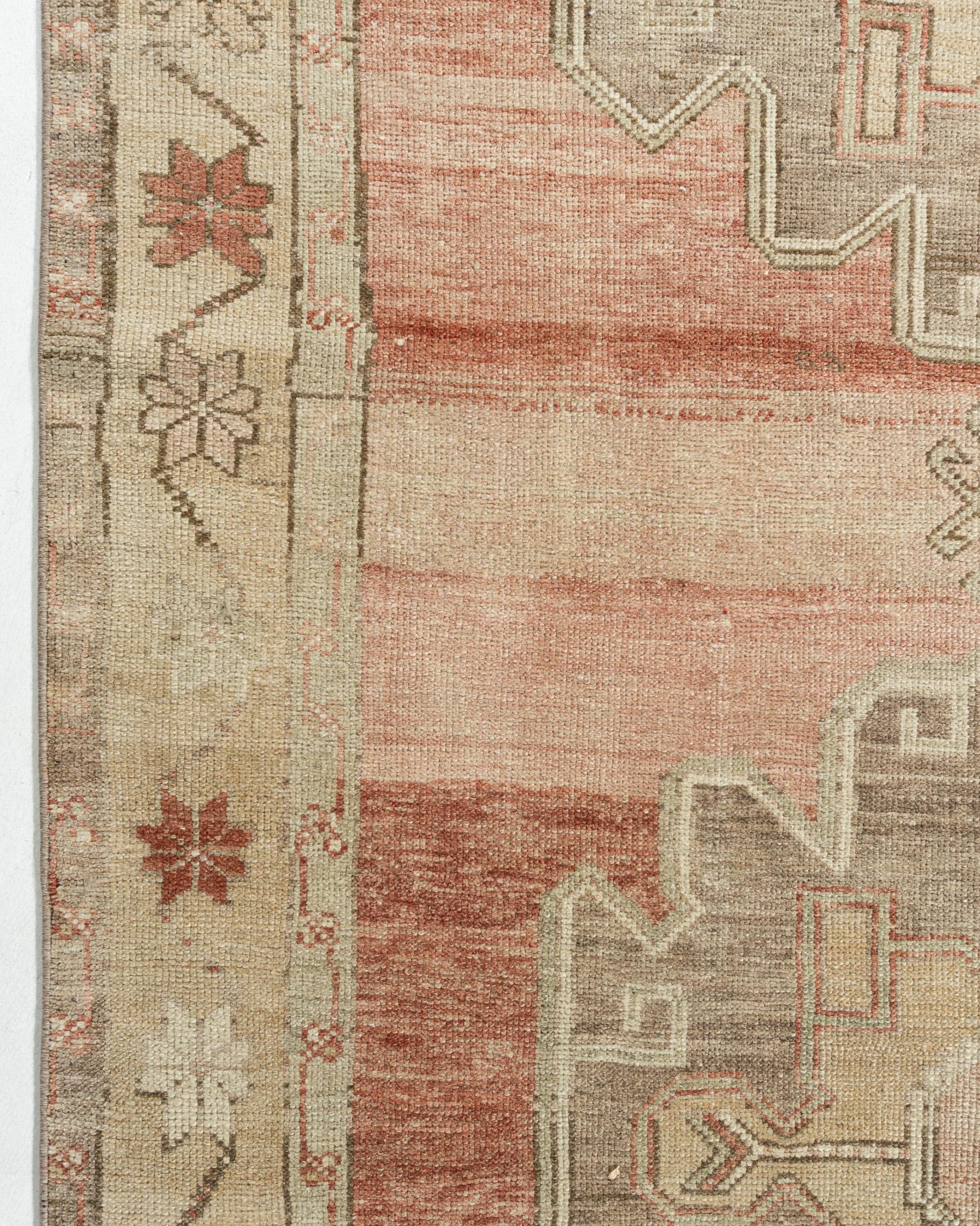 Vintage Circa 194Turkish Oushak Hand Knotted Wool Runner, Terracotta, 5'1 x 11'9 For Sale 9