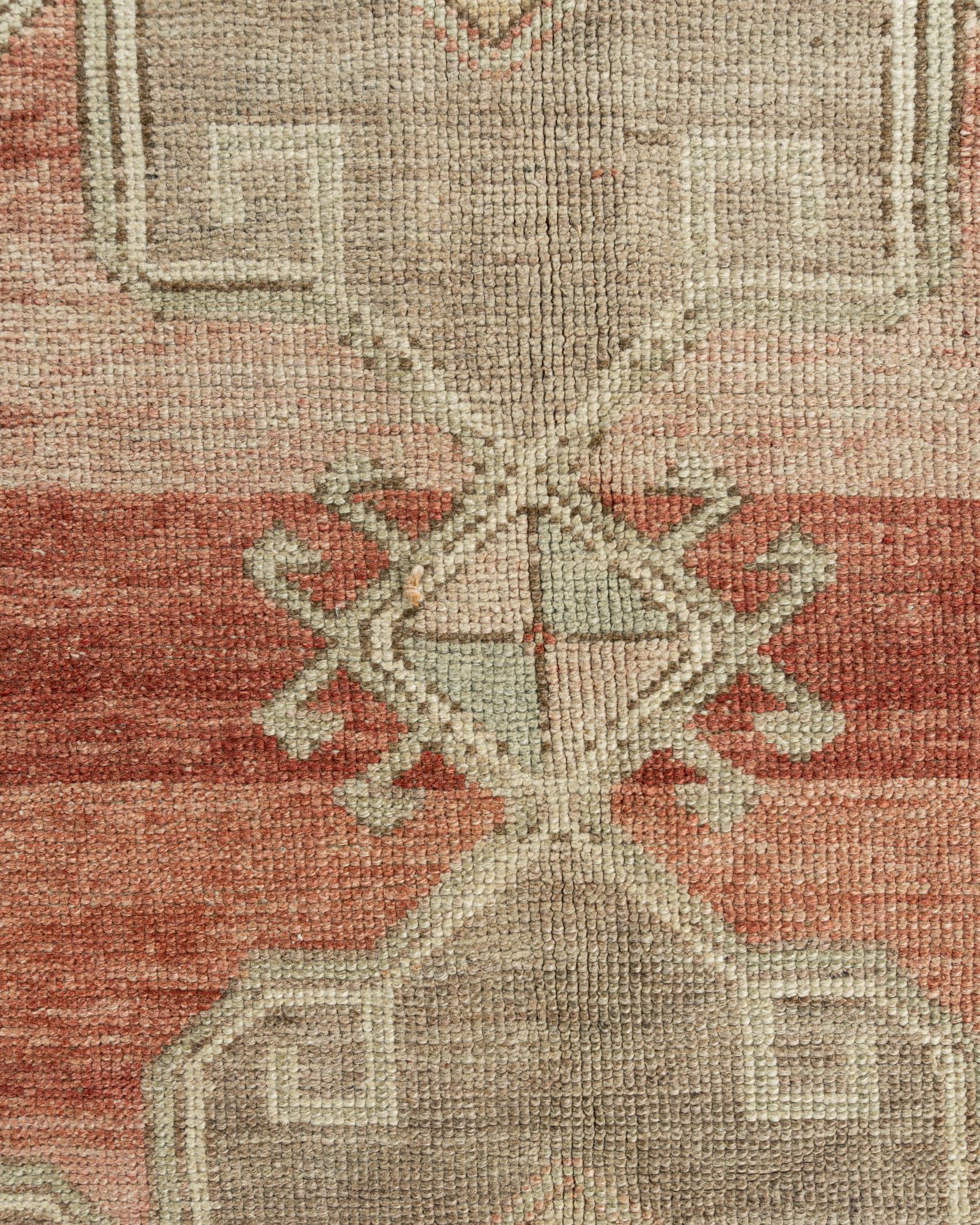 Vintage Circa 194Turkish Oushak Hand Knotted Wool Runner, Terracotta, 5'1 x 11'9 For Sale 11