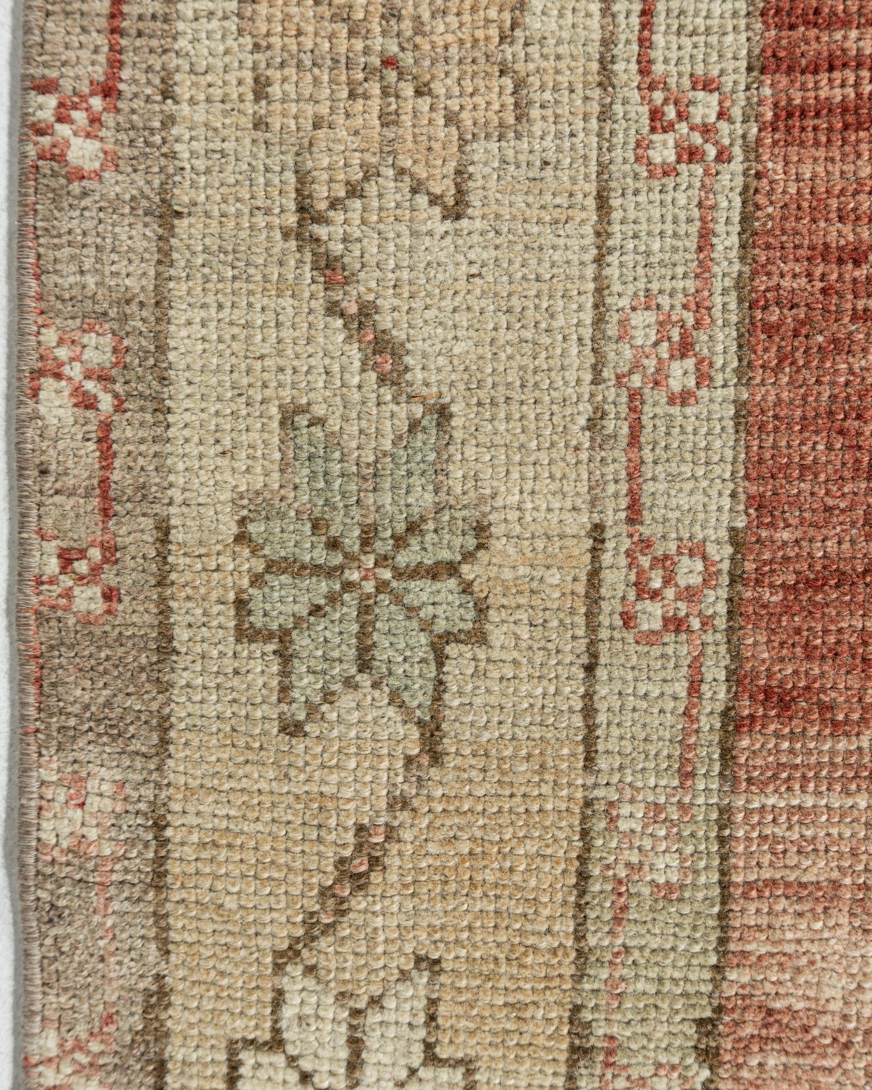 Vintage Circa 194Turkish Oushak Hand Knotted Wool Runner, Terracotta, 5'1 x 11'9 For Sale 13