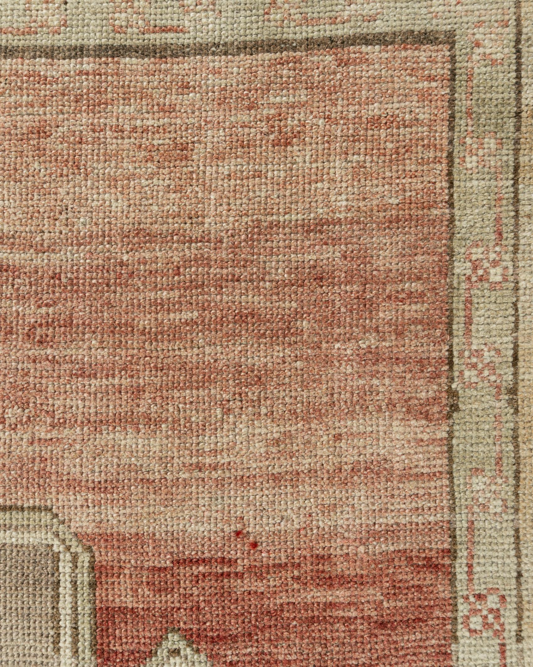 Vintage Circa 194Turkish Oushak Hand Knotted Wool Runner, Terracotta, 5'1 x 11'9 For Sale 14