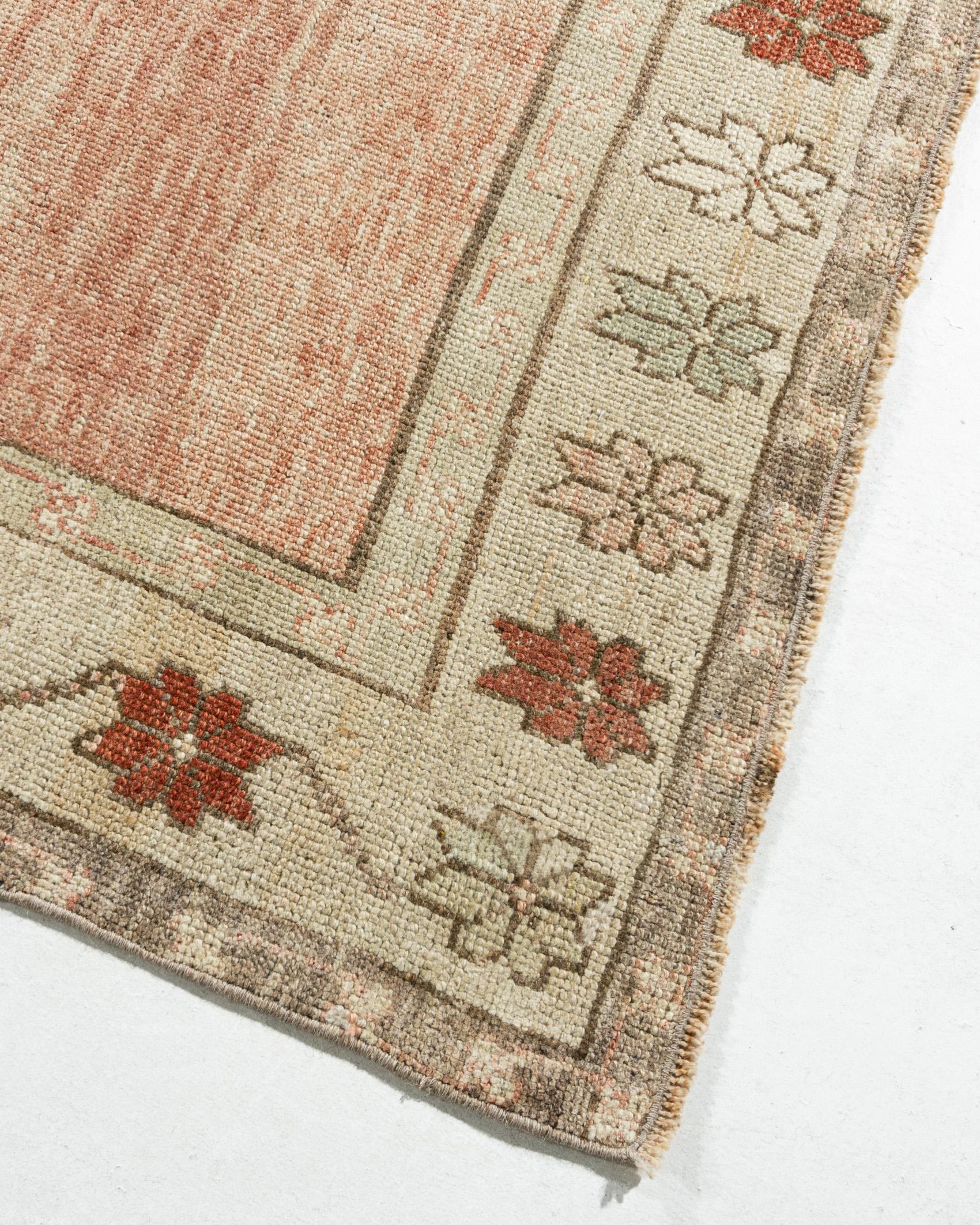 Vintage Circa 194Turkish Oushak Hand Knotted Wool Runner, Terracotta, 5'1 x 11'9 For Sale 4