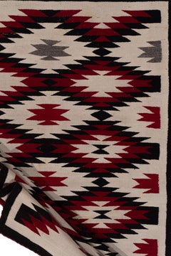 Vintage Circa 1950 Ivory Navajo Hand Woven Rug, 3'7 X 6'1