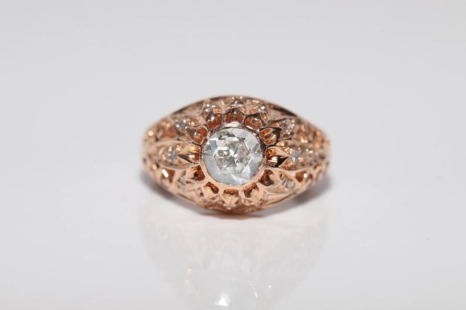 Vintage CIRCA 1950er Jahre 14k Gold natürlichen Diamanten verziert Solitär-Ring im Zustand „Gut“ im Angebot in Fatih/İstanbul, 34