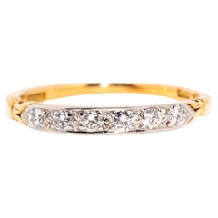 Vintage Circa 1950s 18 Carat Yellow Gold and Platinum Brilliant Diamond Ring