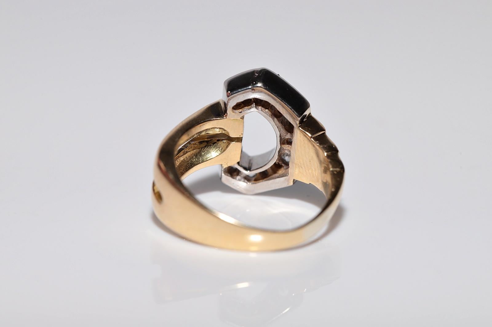 Women's Vintage Circa  1950s 18k Gold Natural Old Cut Diamond  Belt Buckle Style Ring For Sale