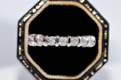 Vintage Circa 1950s 18k Gold Natural Old Cut Diamond Decorated Band Ring