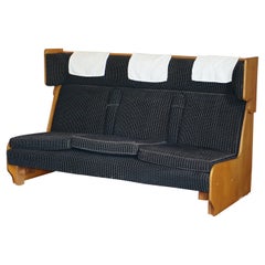 Vintage circa 1950's British Railways Train Sofa Bench Seating Drop Down Arms