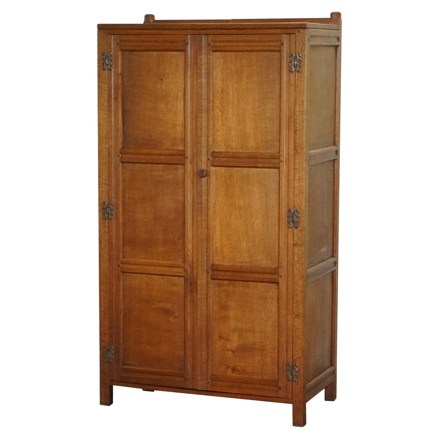 Vintage circa 1950s Cotswold School English Oak Wardrobe Original ...