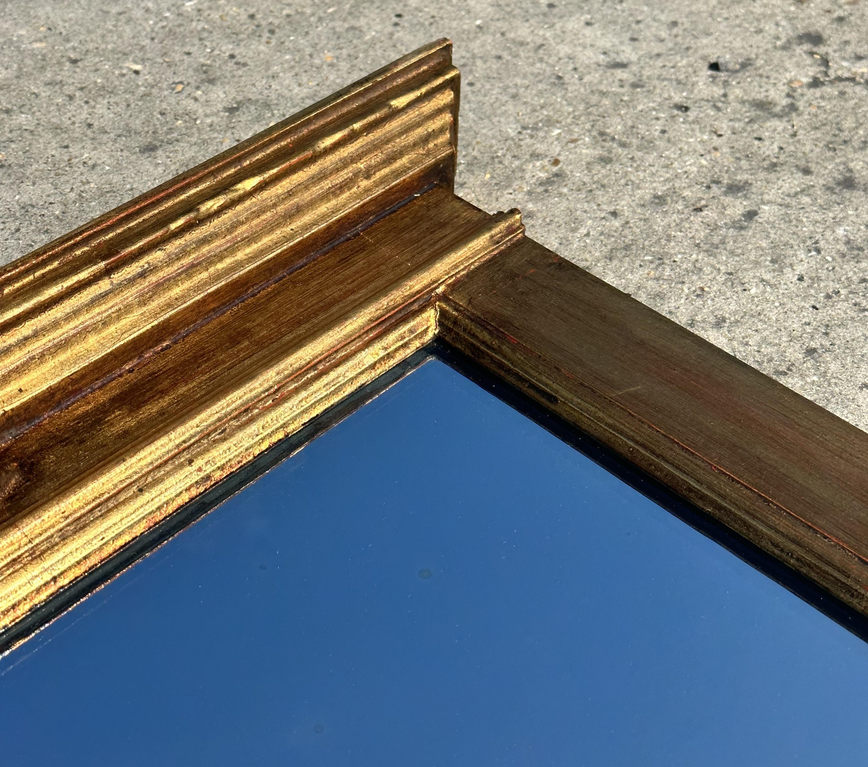 Vintage circa 1950s Gilt Framed Wall Mirror Stamped Made in Italy to the Rear For Sale 10