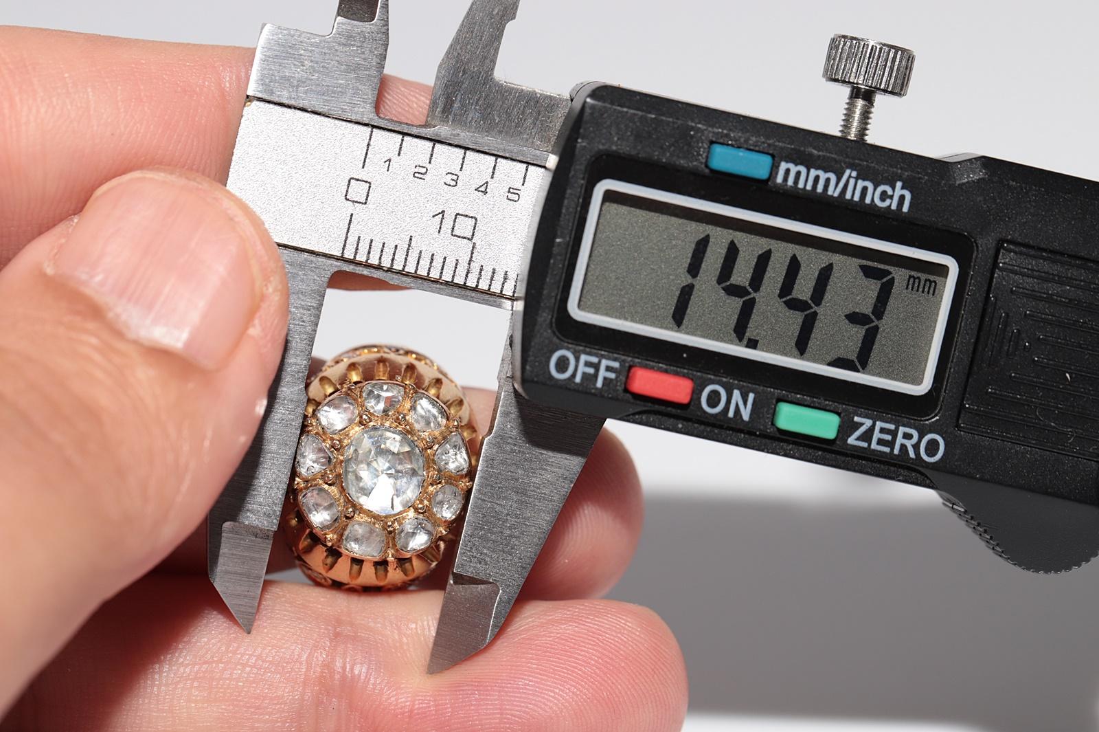 Handgefertigter 18k Gold-Tankring mit natürlichem Diamanten im Rosenschliff, Vintage, ca. 1950er Jahre im Angebot 8