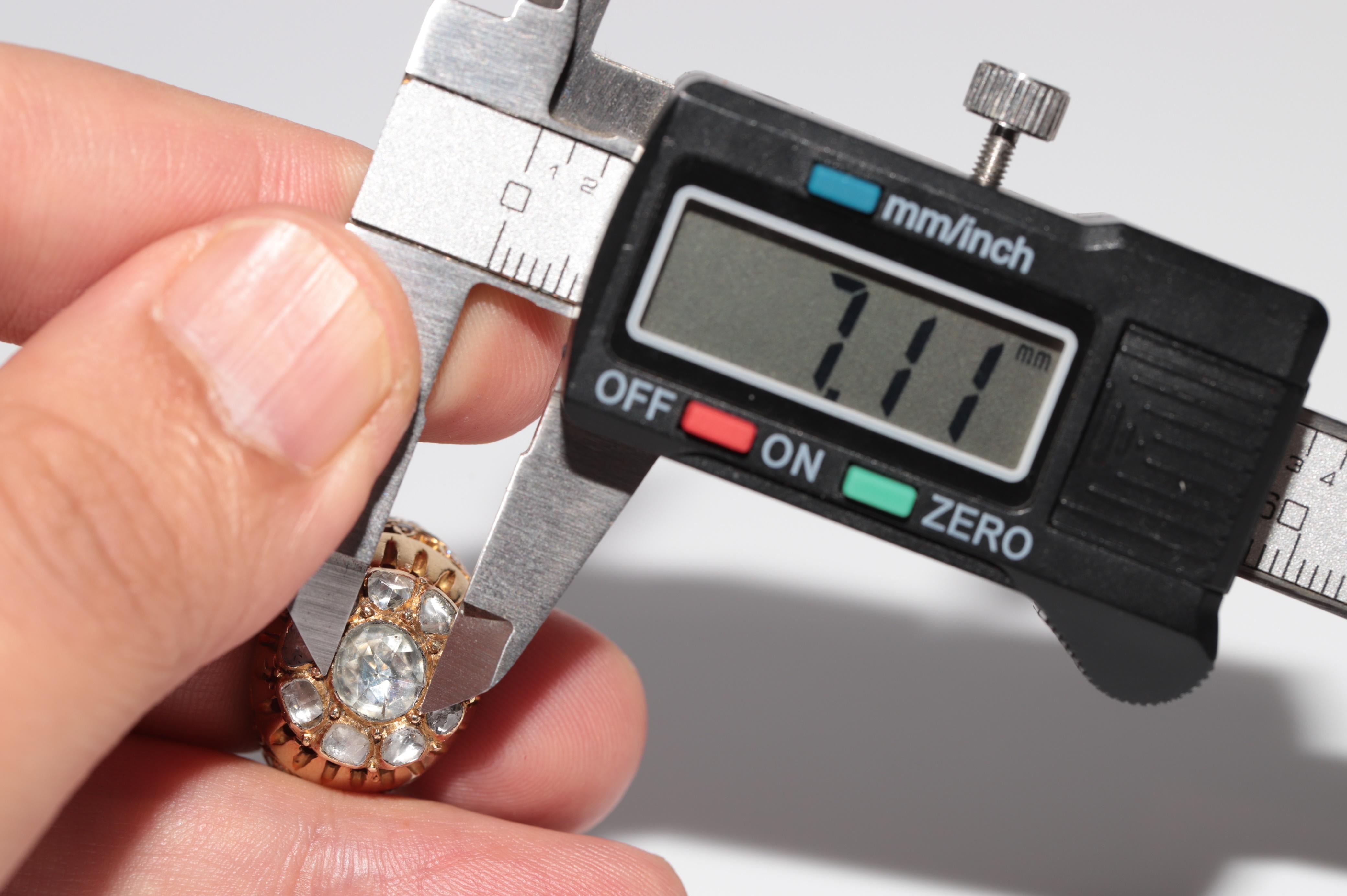 Handgefertigter 18k Gold-Tankring mit natürlichem Diamanten im Rosenschliff, Vintage, ca. 1950er Jahre im Angebot 9