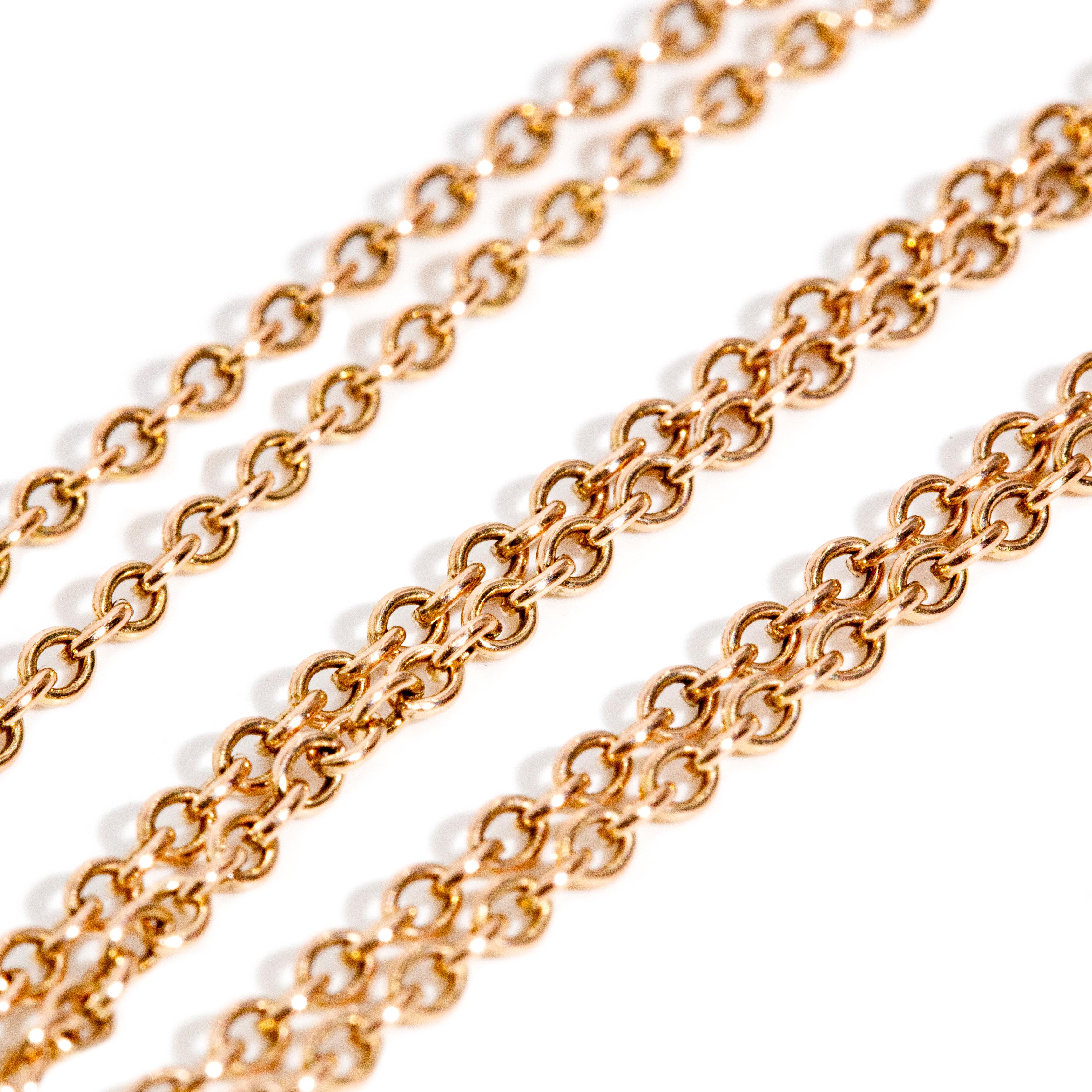 Vintage Circa 1950er Jahre Perlenkappe 14 Karat Gold Anhänger & 9 Karat Goldkette im Angebot 1