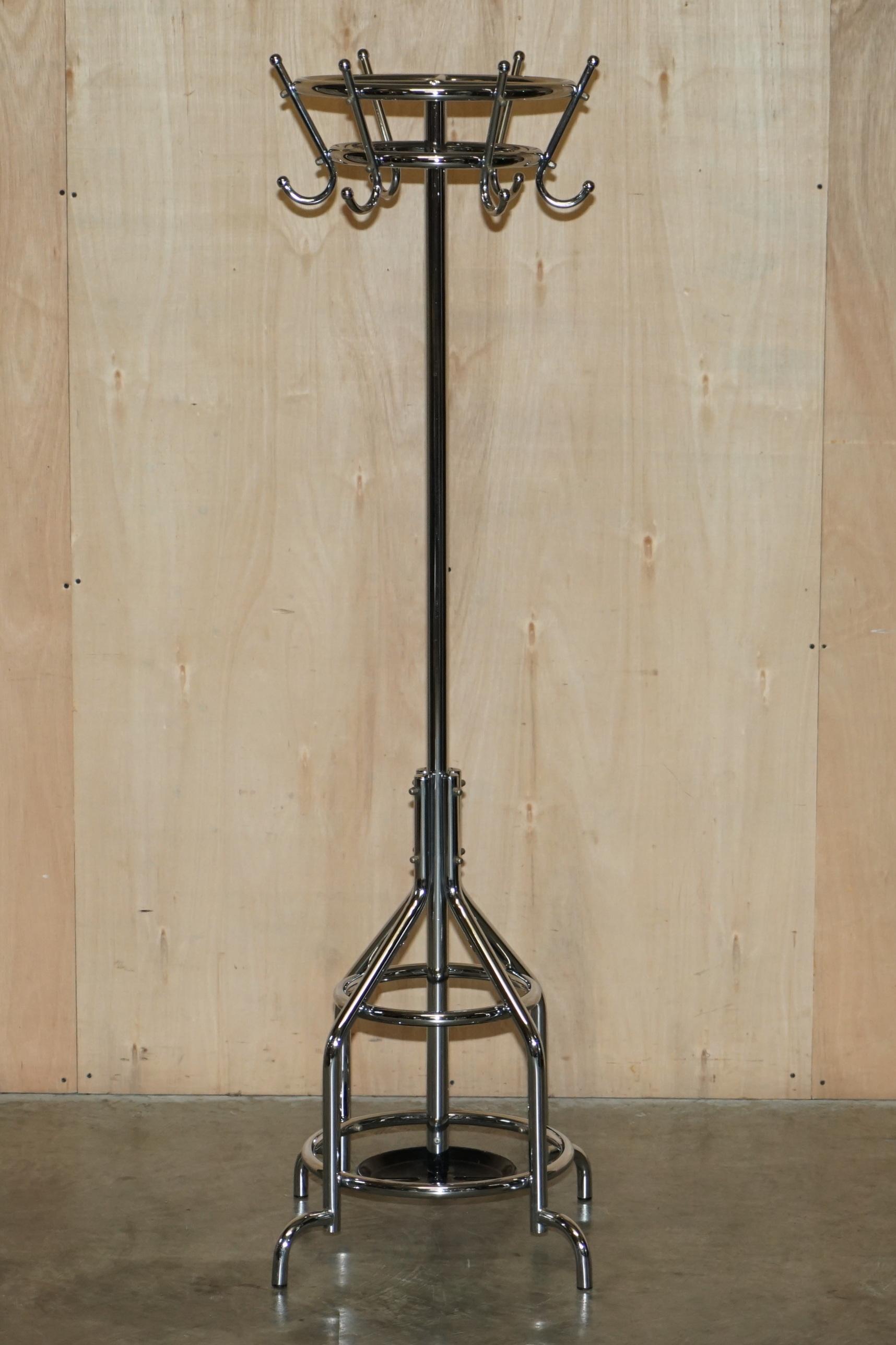 Vintage circa 1950's Spinning Top Industrial Chrome Framed Coat & Hat Stand For Sale 8