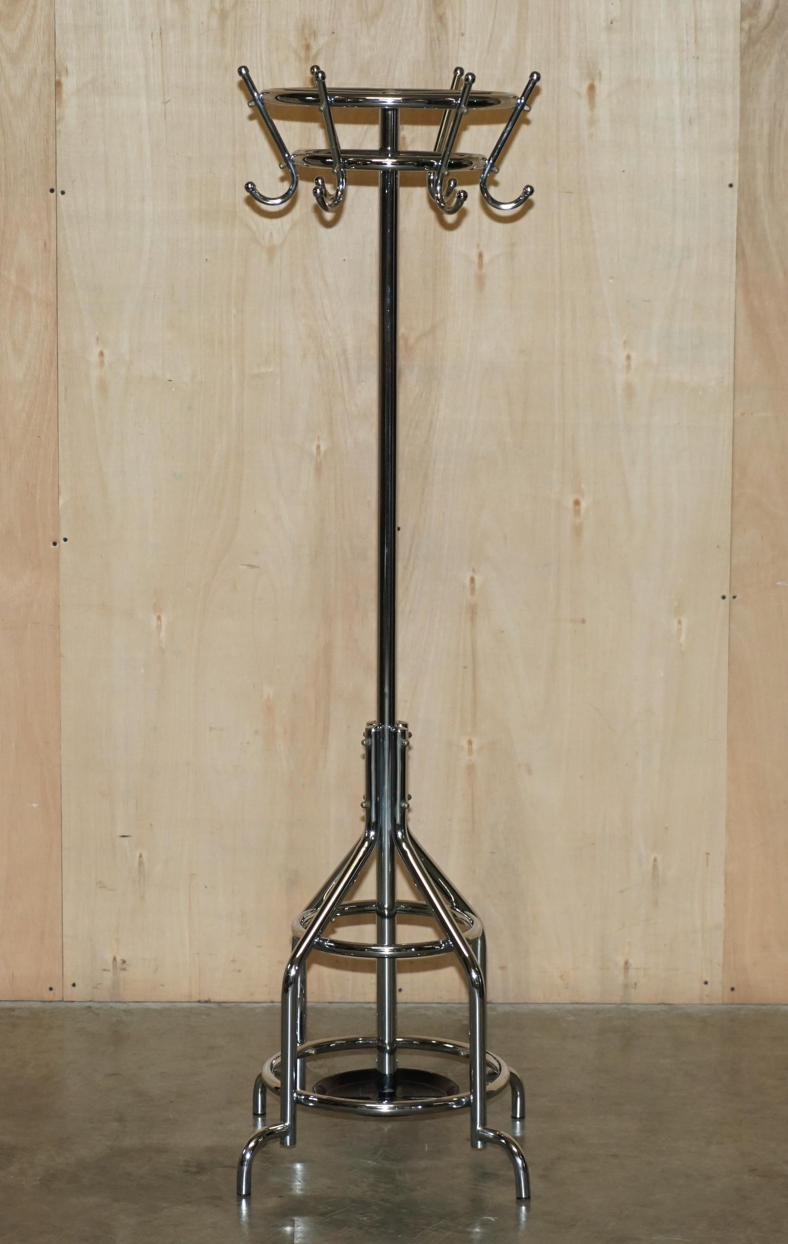 Vintage circa 1950's Spinning Top Industrial Chrome Framed Coat & Hat Stand For Sale 9