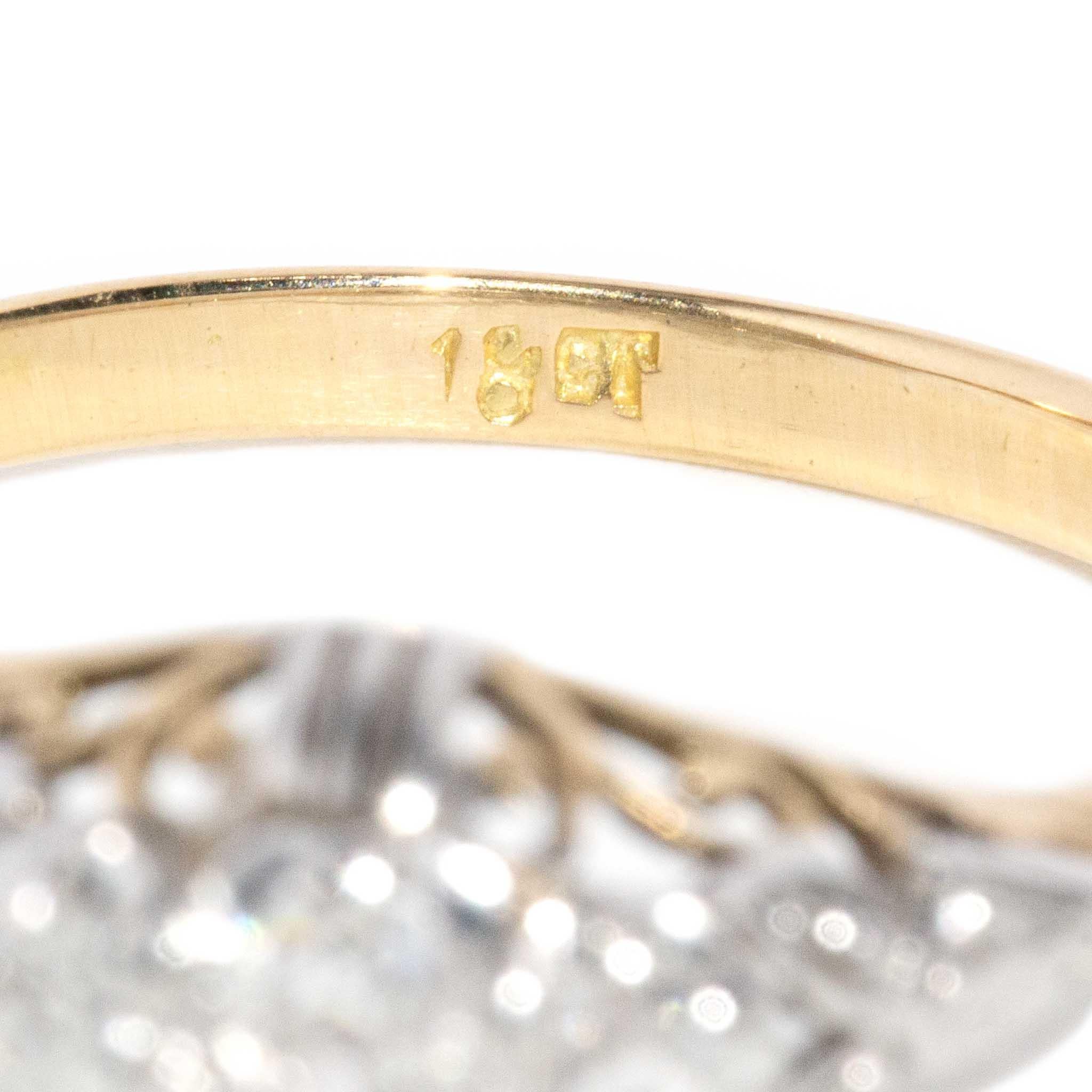 Vintage Circa 1950s Three Stone Diamond Ring 18 Carat Yellow & White Gold For Sale 4