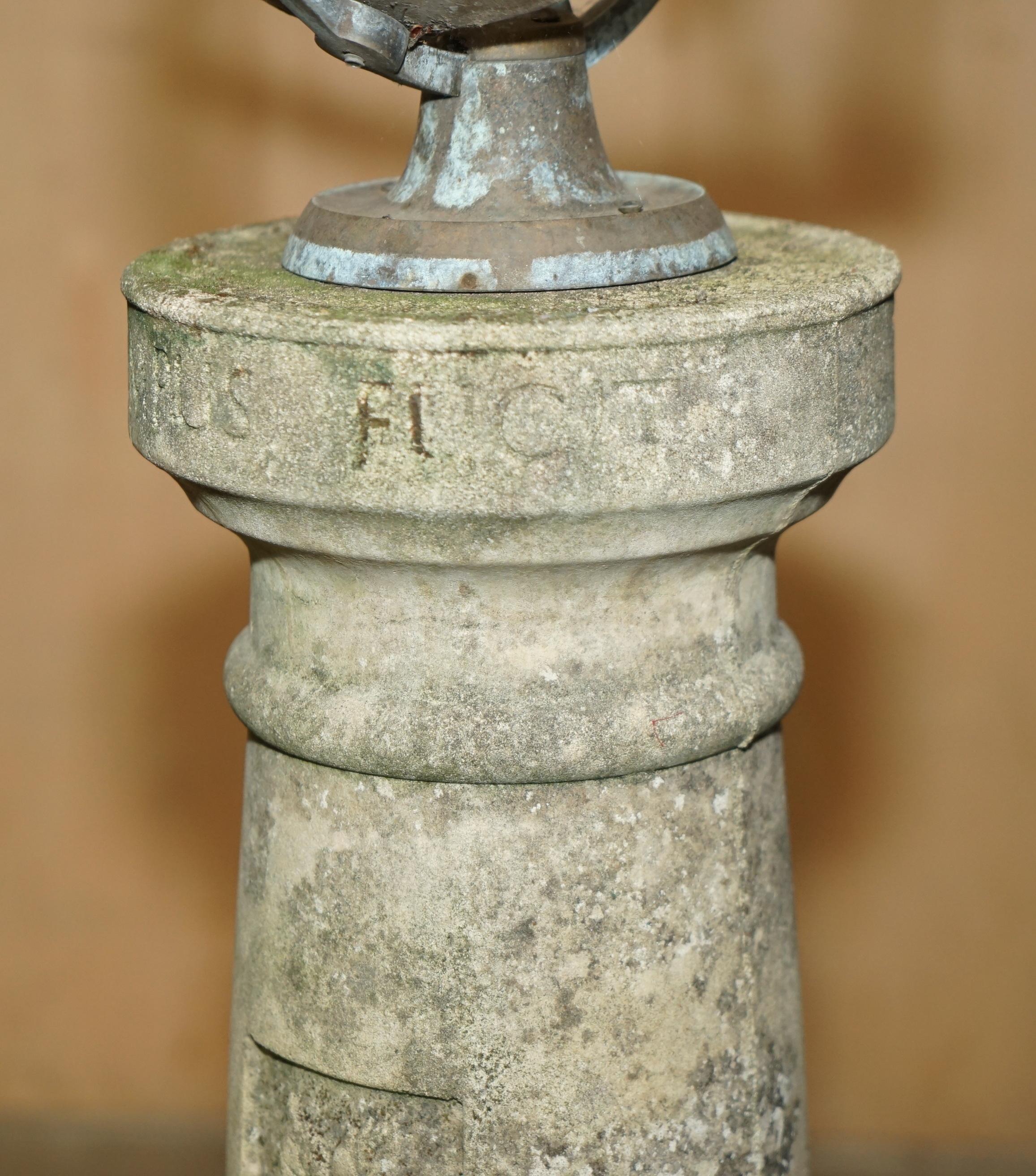 VINTAGE CIRCA 1950's WEATHERED ARMILLARY SUNDIAL WITH STUNNING PATINATION For Sale 2