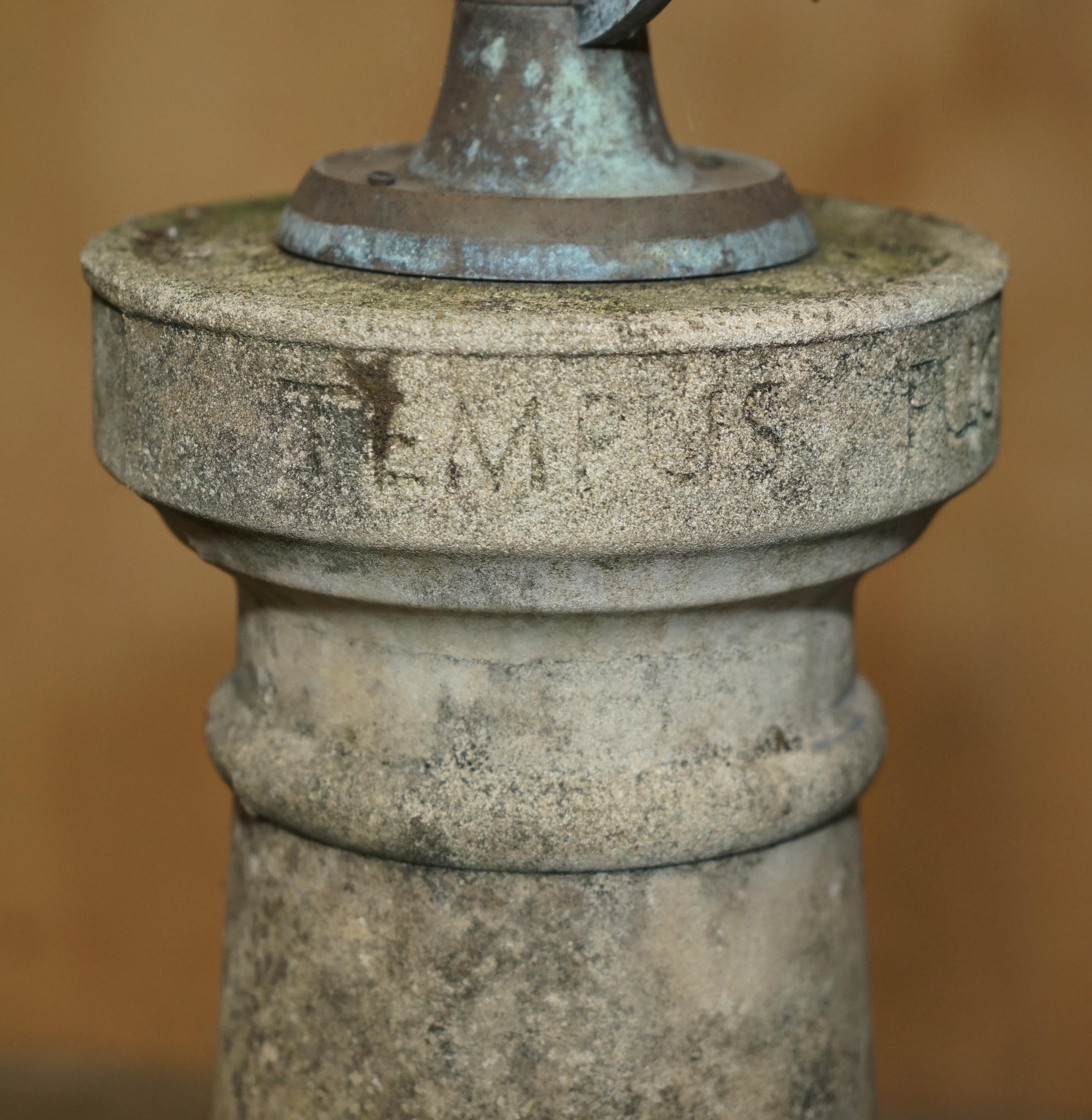 VINTAGE CIRCA 1950's WEATHERED ARMILLARY SUNDIAL WITH STUNNING PATINATION For Sale 3