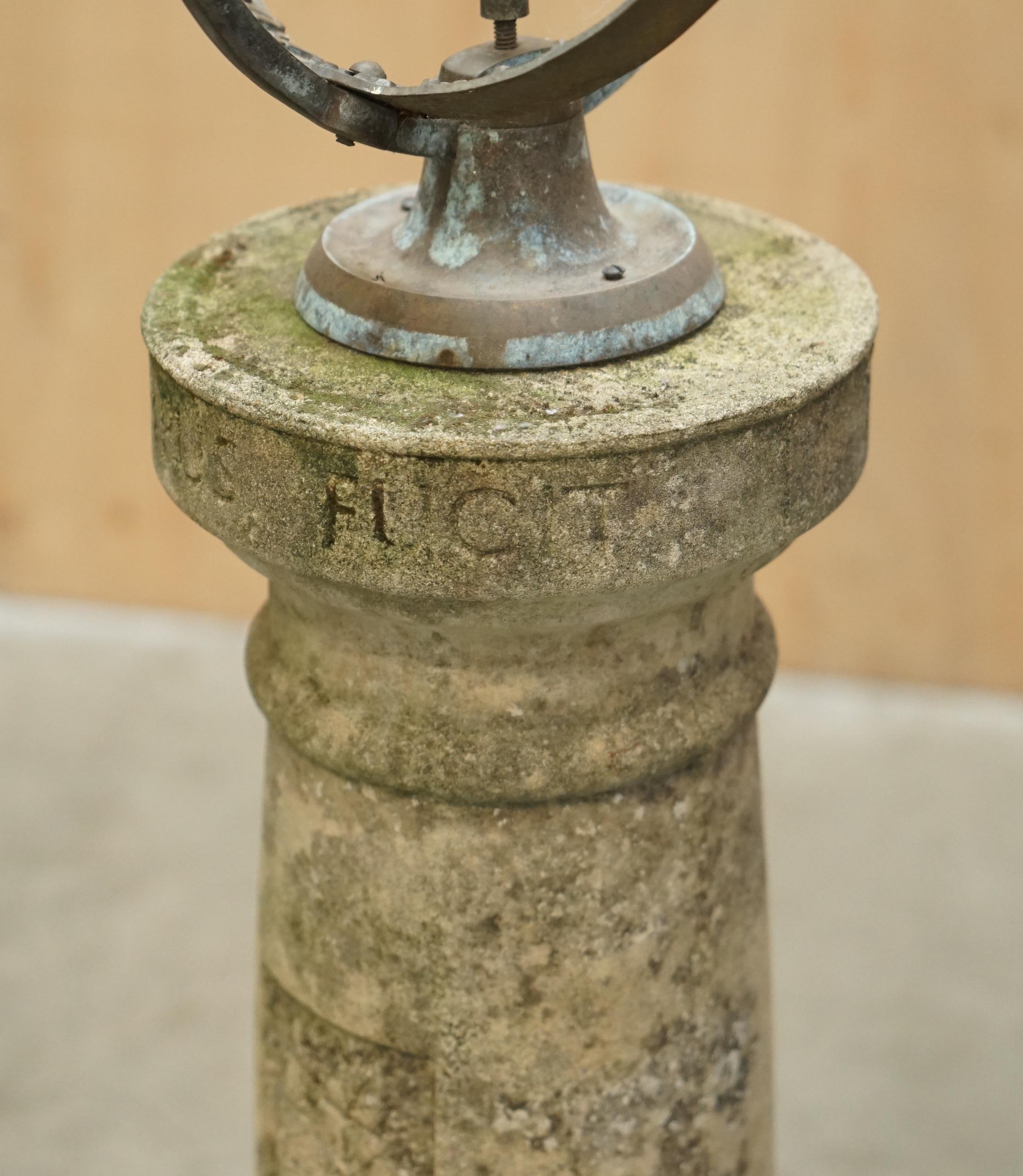 Mid-20th Century VINTAGE CIRCA 1950's WEATHERED ARMILLARY SUNDIAL WITH STUNNING PATINATION For Sale