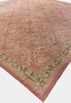 Vintage Circa 1960 Light Brick Spanish Hand Knotted Rug 12'5 X 14'2