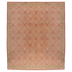 Vintage Circa 1960 Light Brick Spanish Hand Knotted Rug 12'5 X 14'2