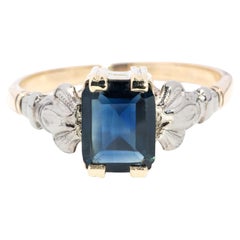 Vintage Circa 1960s 1.37ct Sapphire Solitaire Ring 9 Carat Gold