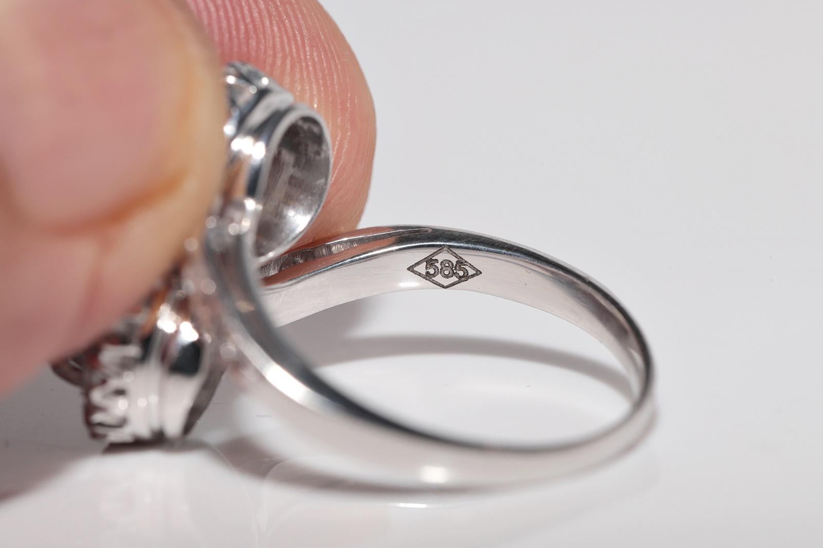 Anello decorato con diamanti naturali in oro 14k, CIRCA 1960 in vendita 6