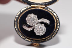 Vintage Circa 1960s 14k Gold Handcrafted Natural Diamond Decorated Ring