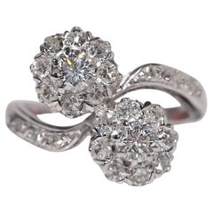 Vintage Circa 1960s 14k Gold Handcrafted Natural Diamond Decorated Ring