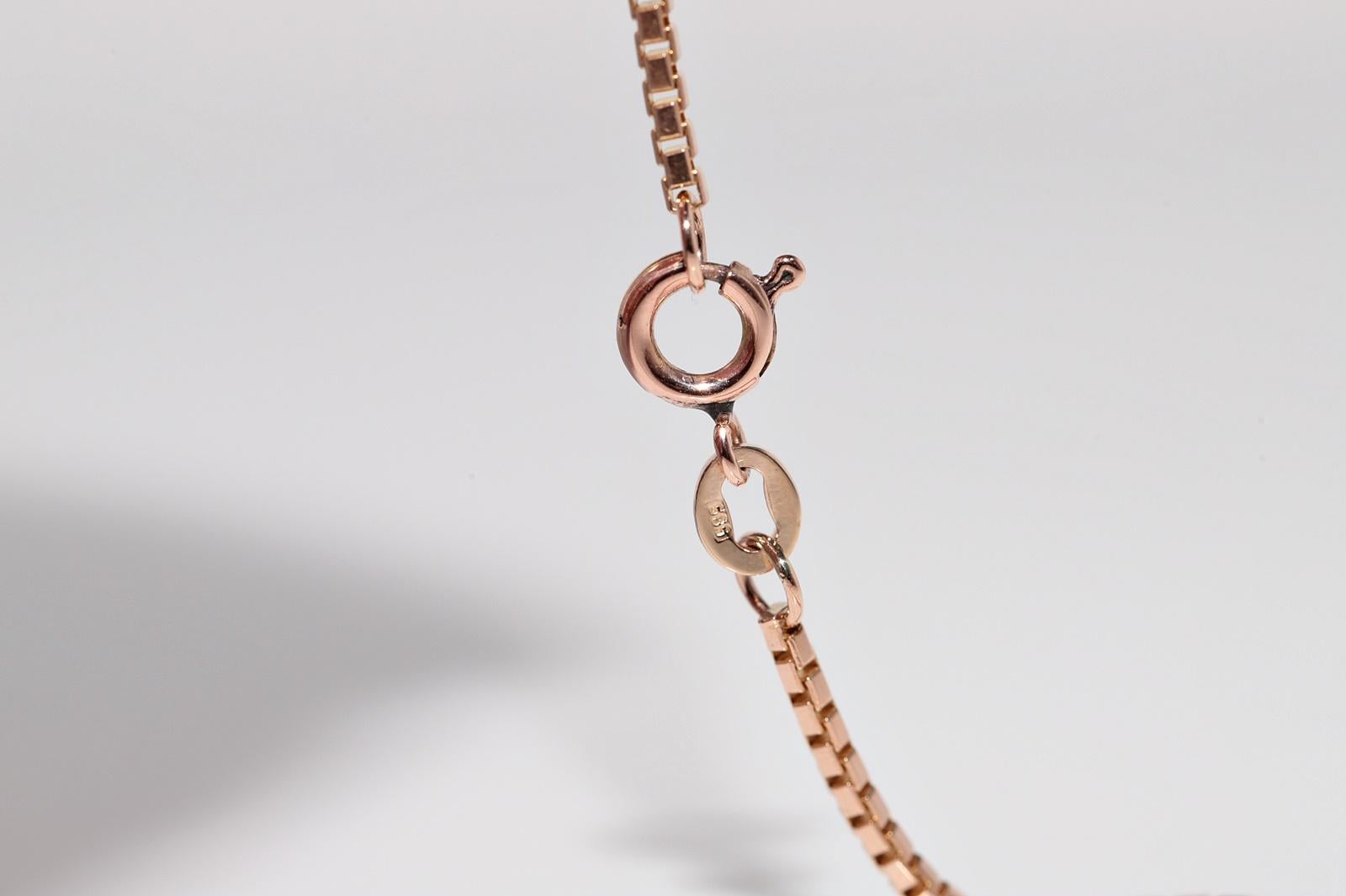 Vintage Circa 1960s 14k Gold Natural Diamond And Caliber Cut Ruby Necklace For Sale 10