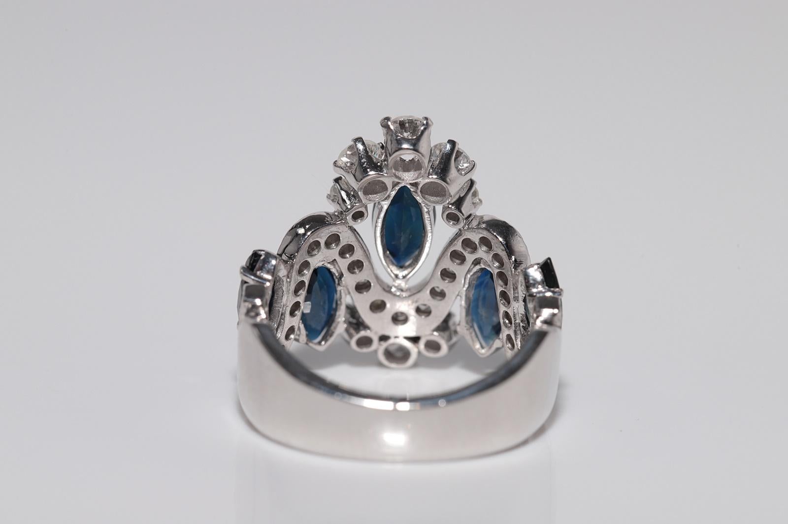 Vintage CIRCA 1960s 14k Gold Natürlicher Diamant und Marquise Dekorierter Ring im Angebot 6