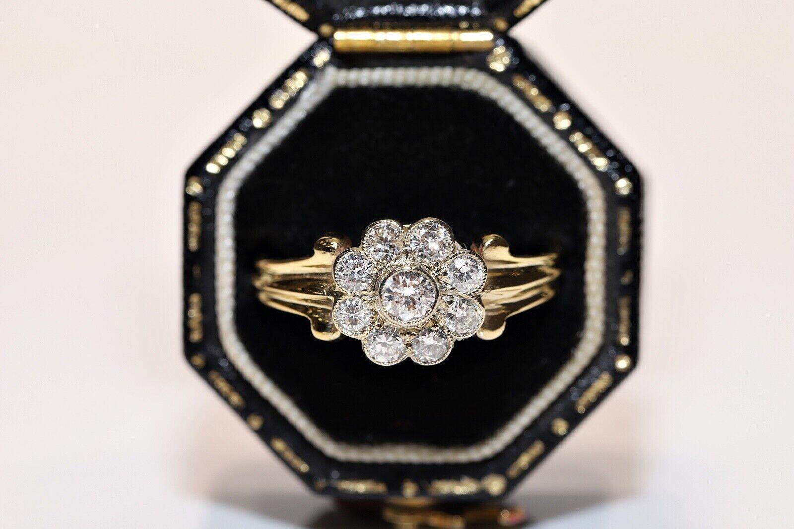 Vintage Circa 1960er Jahre 14k Gold Natürlicher Diamant Dekorierter Cocktail-Ring  im Angebot 4
