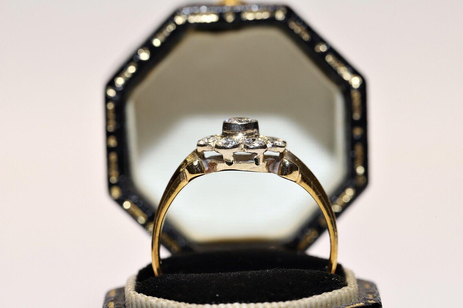Vintage Circa 1960er Jahre 14k Gold Natürlicher Diamant Dekorierter Cocktail-Ring  im Angebot 5