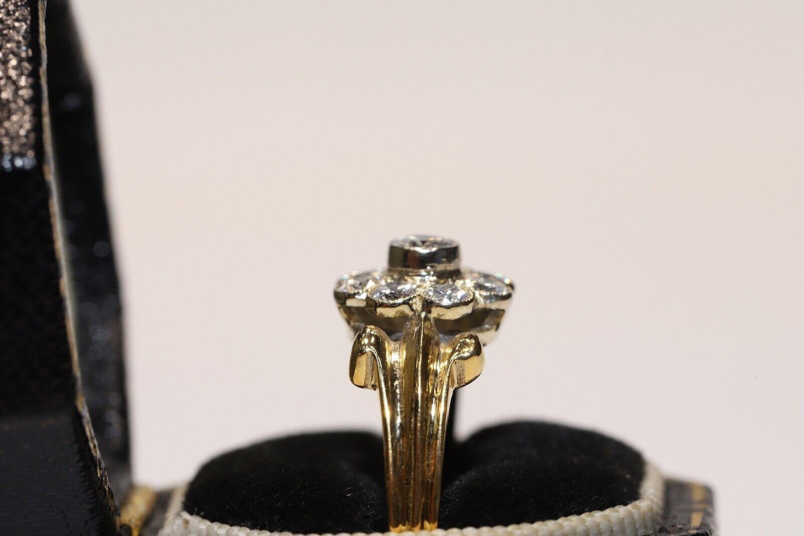 Vintage Circa 1960er Jahre 14k Gold Natürlicher Diamant Dekorierter Cocktail-Ring  im Angebot 6
