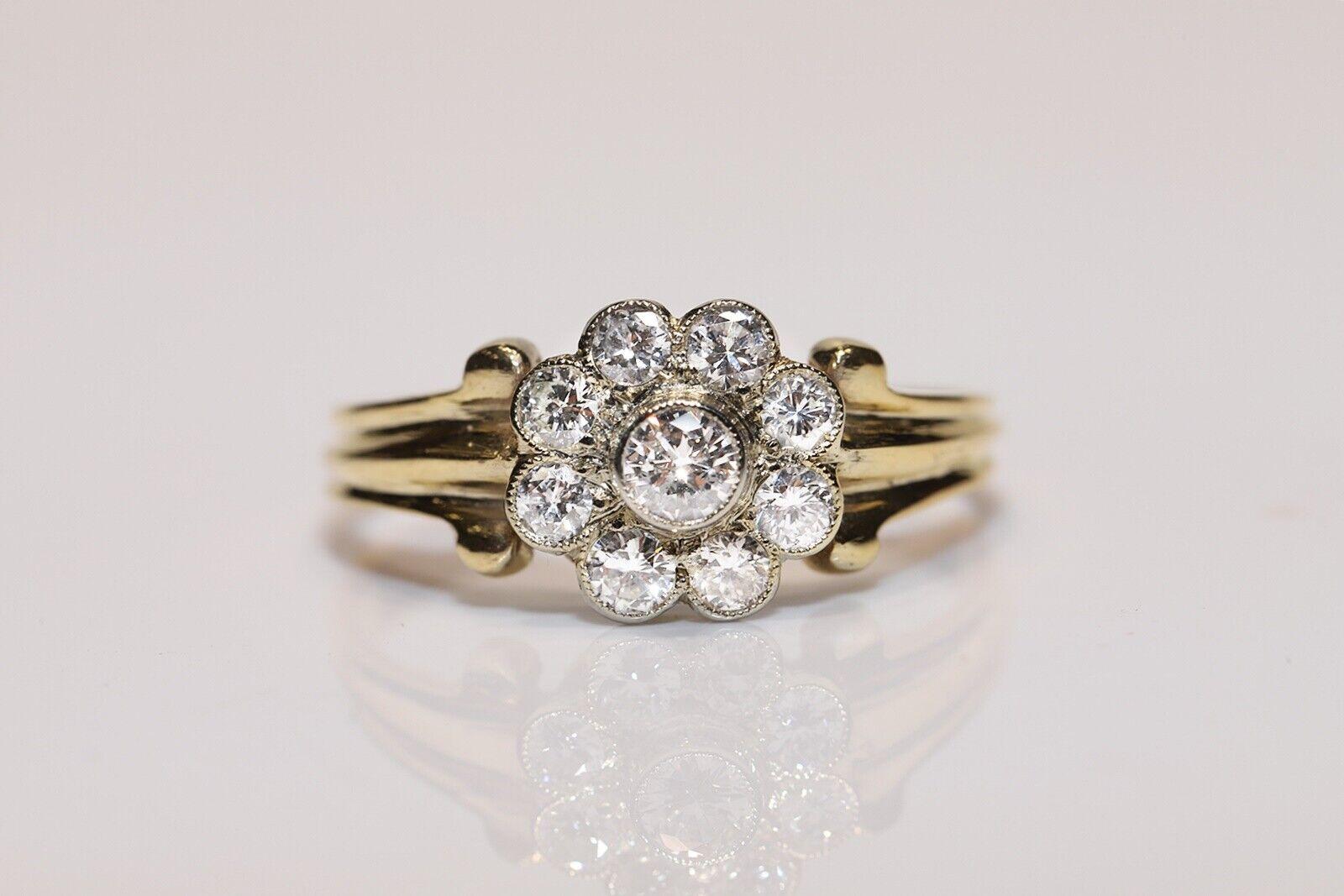 Vintage Circa 1960s 14k Gold Natural Diamond Decorated Cocktail Ring  For Sale 7